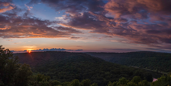 Kennerdell Lookout Sunset Pano
